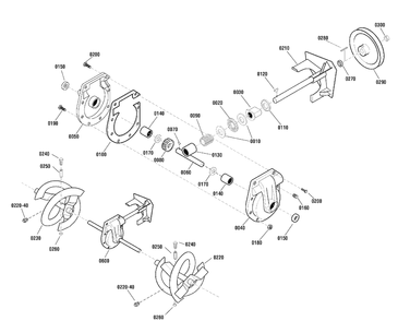 Auger Drive And Gear Case Group Diagram and Parts List for 1695807-LP25937-827E 2010 Briggs and Stratton Snow Blower
